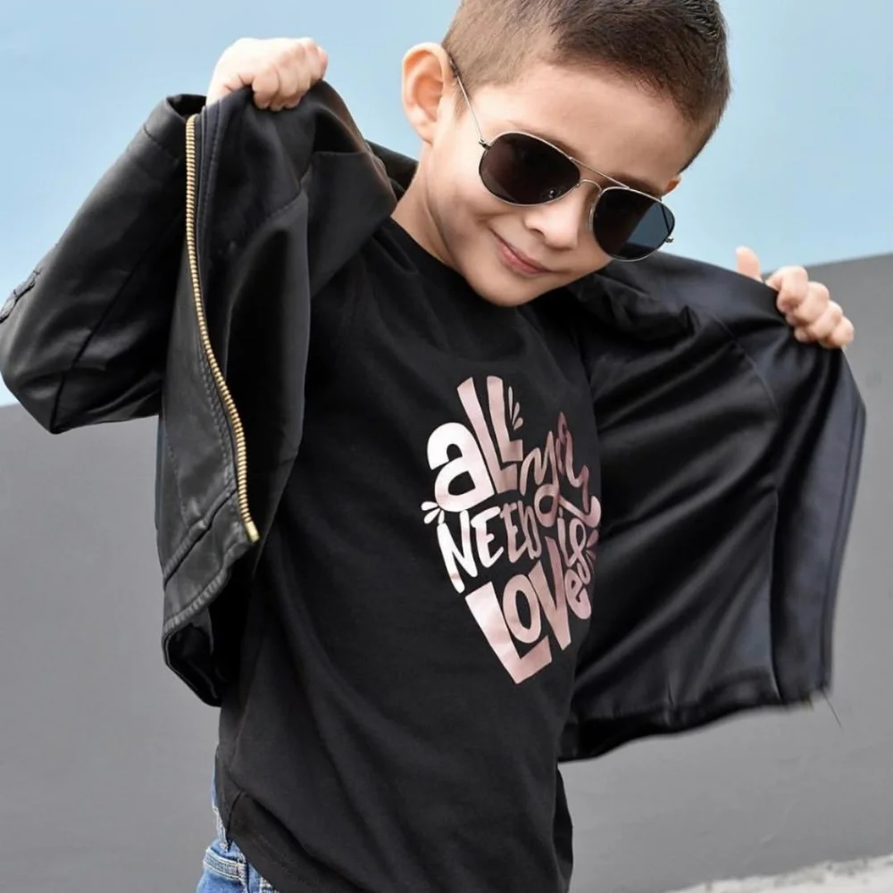Kids Black faux leather Unisex jackets - Picture 8 of 8
